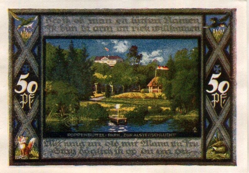 Banconote: Notgeld "50 Pfennig. Poppenbüttel 1921" – Usato da Basel venduto da Butsch5