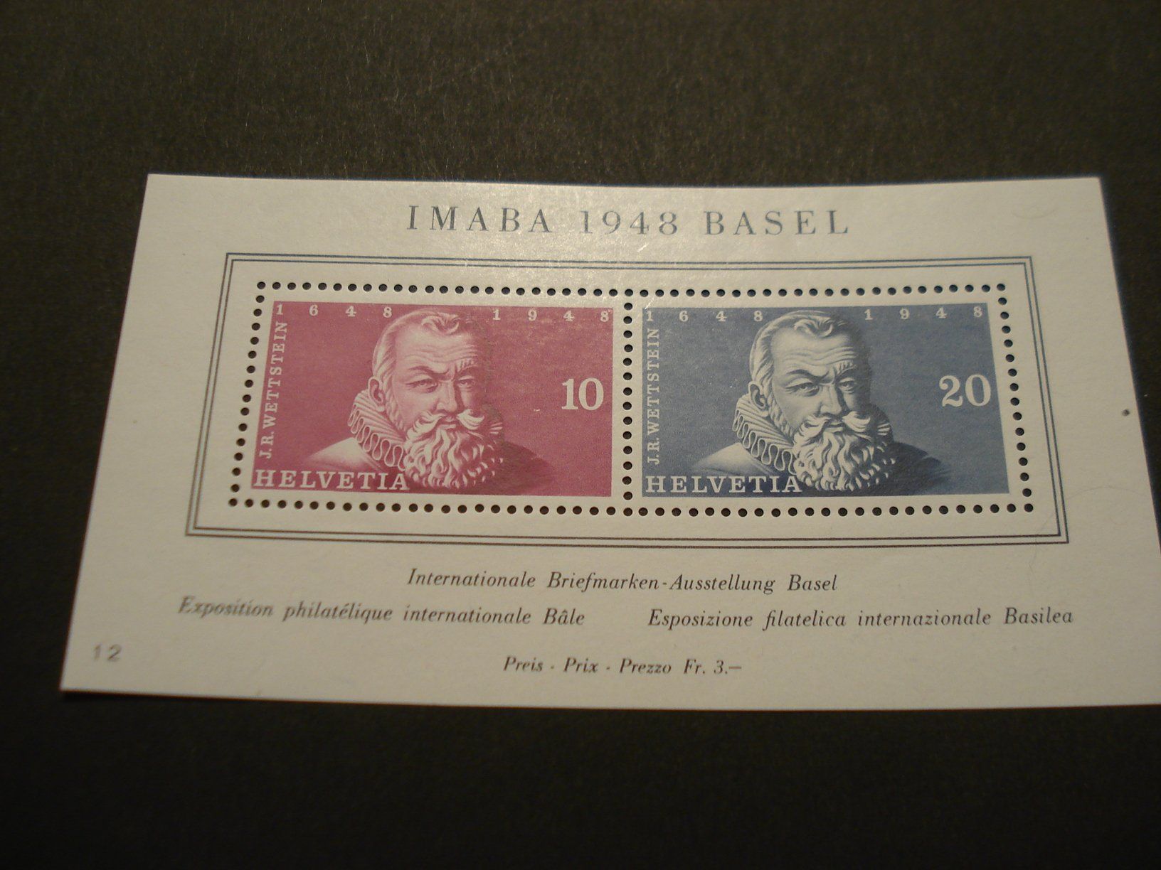 Alle Briefmarken: Block IMABA Basel 1948, ** – Gebraucht aus Niederwil AG von morostahu
