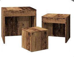 Tables gigognes 3 pcs vieux bois bois d'ingénierie