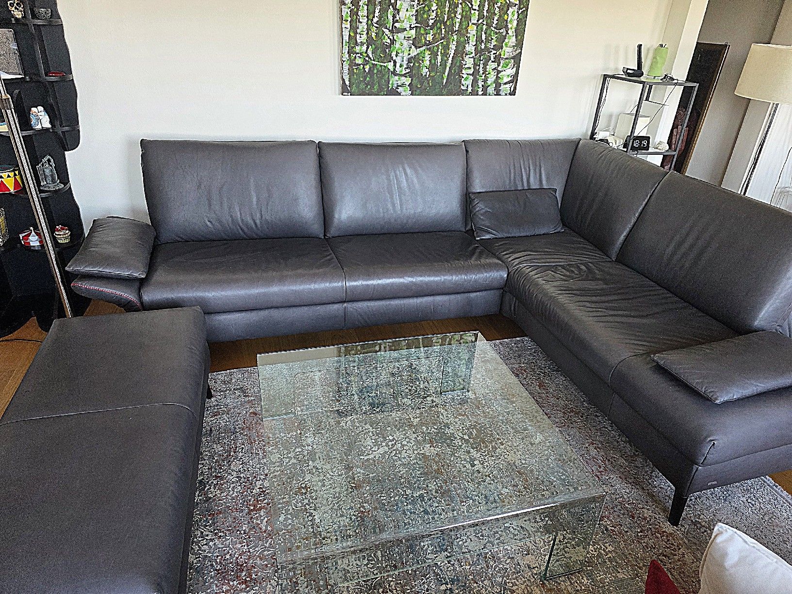 Sofas: Eckpolstergruppe Echtleder anthrazit – Gebraucht aus Basel von hummel03 1