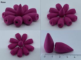 Rose Jumbo Rückfluss Räucherkegel ca. 2.6 cm - 20er Pack