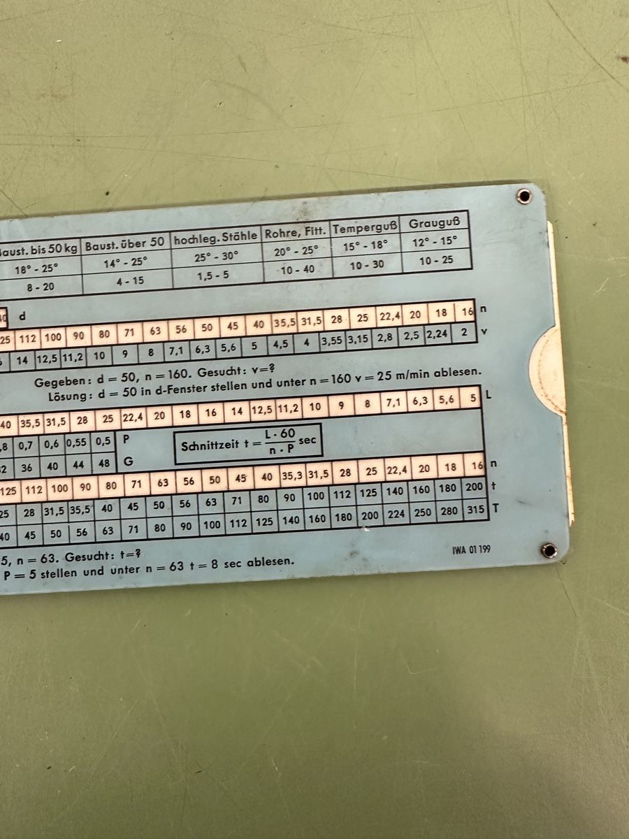 Wagner Tous les outils: Vintage Wagner Thread Cutting Chart. – D'occasion à Aarberg par SNMachines 5