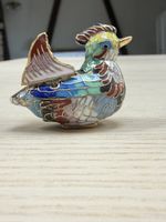 Cloisonné-Figur, Vogel, Vintage, Handarbeit, Sammlerstück