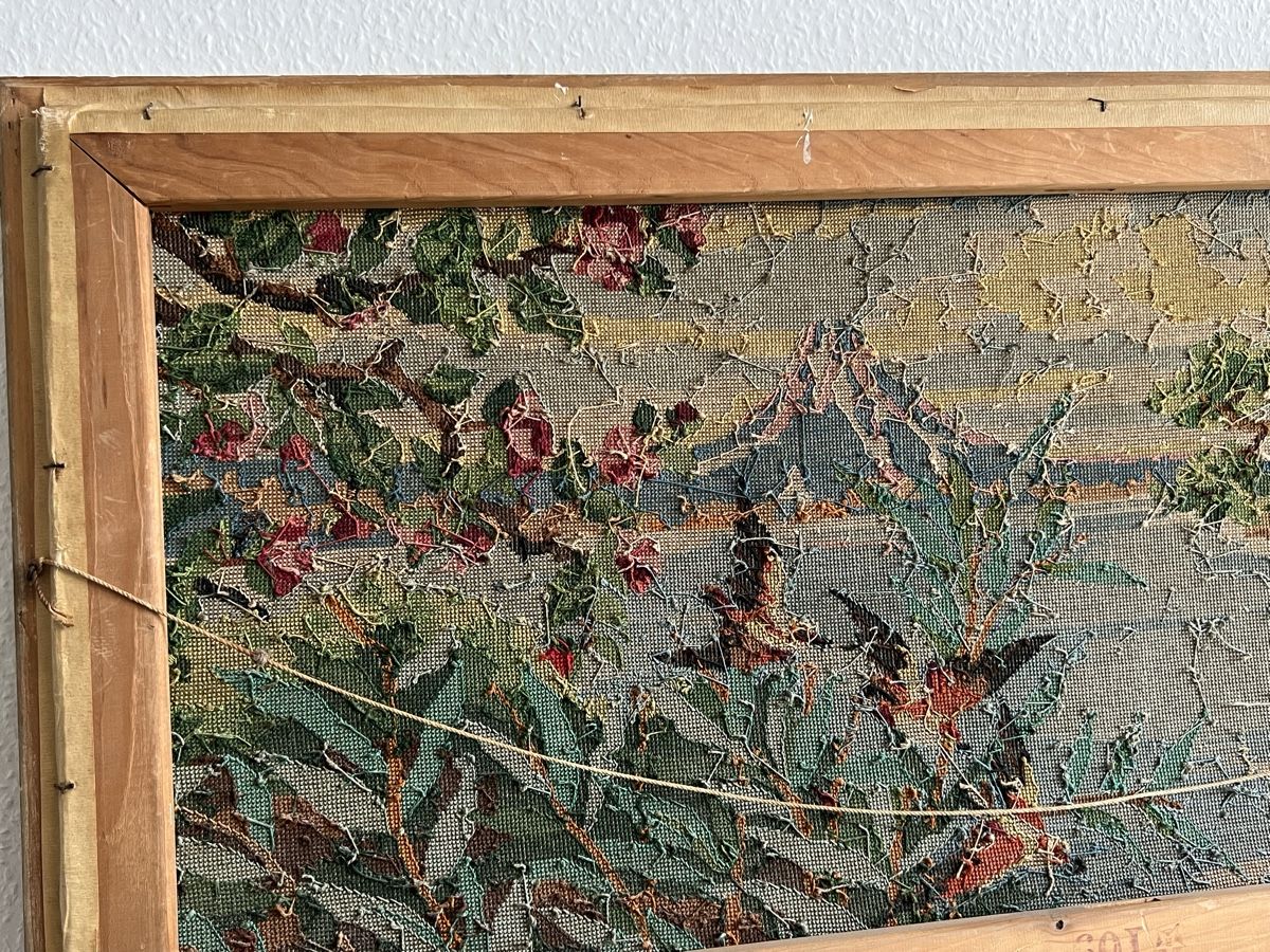Cerchi da ricamo: Vintage Large Needlepoint Art Framed, Tapestry Decor – Usato da Genève venduto da Kookiek 6