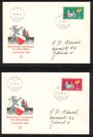 1955, Lausanne Block Ausschnitte auf FDC, sehr selten !!