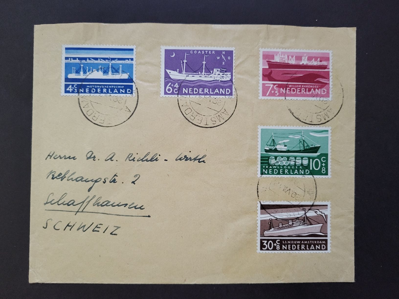Alle Briefmarken: Beleg von Amsterdam nach Schaffhausen – Gebraucht aus stäfa von brandy66