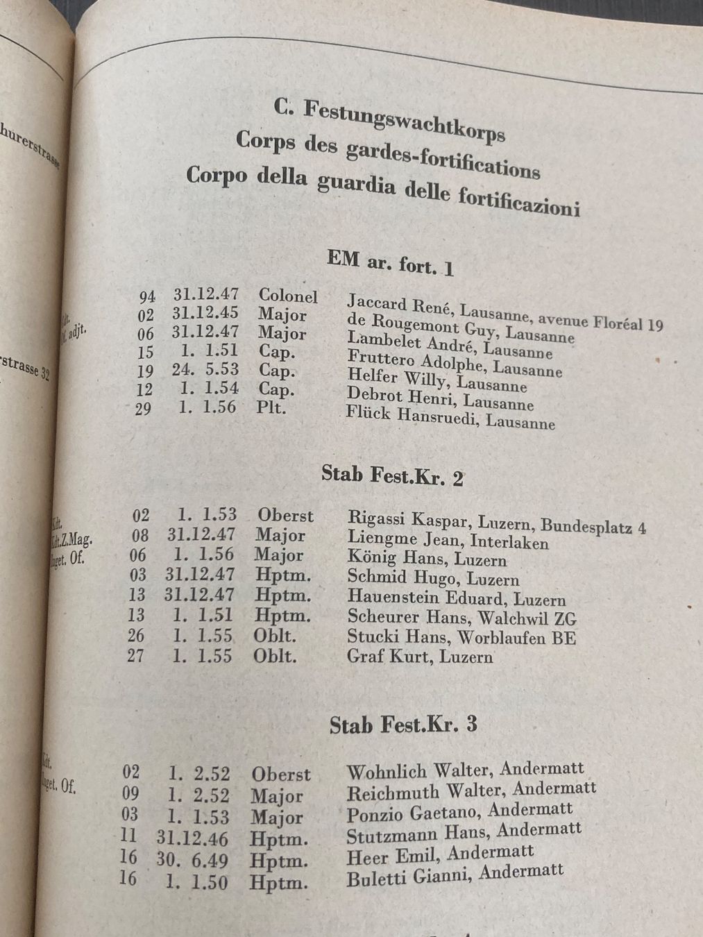 Libri: Offiziersetat der Schweizer Armee von 1956 – Usato da Brütten venduto da Hst1 8