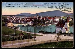 AK Rheinfelden, Flusspartie mit Brücke