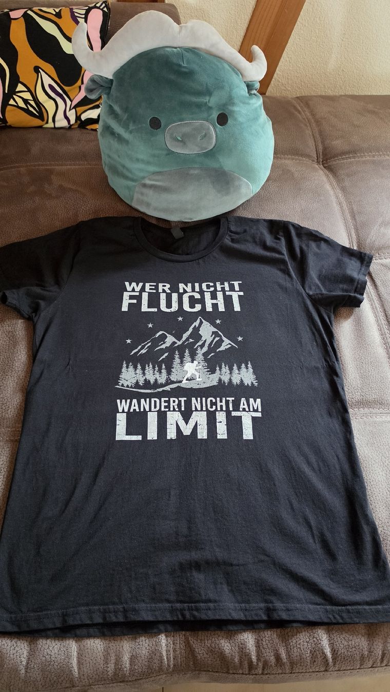T-shirt: Wer nicht flucht der wandert nicht am limit Tshirt grL – Nuovo (secondo la descrizione) da Grosswangen venduto da DenChey 1
