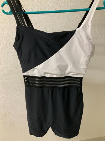 Badeanzug Damen Grösse M Schwarz Weiss Mesh Einsätze
