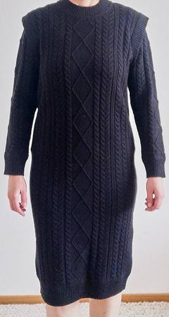 MAISON 123 ROBE LONGUE EN MAILLE ,Noir, TAILLE S