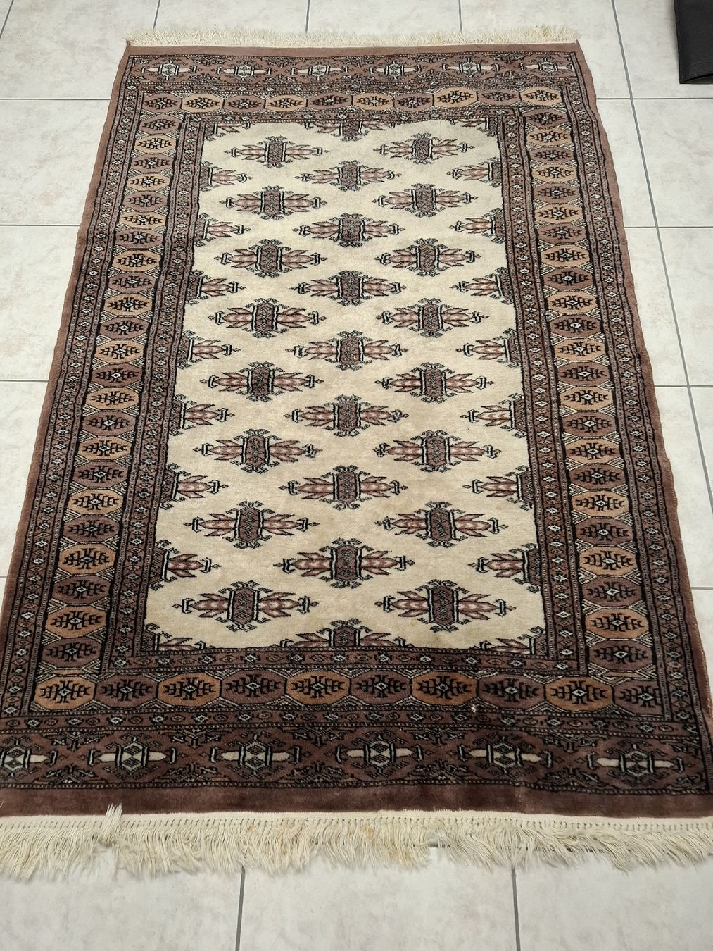 Tapis: Handgeknüpfter Teppich beige braun – D'occasion à Arnegg par Seesicht64