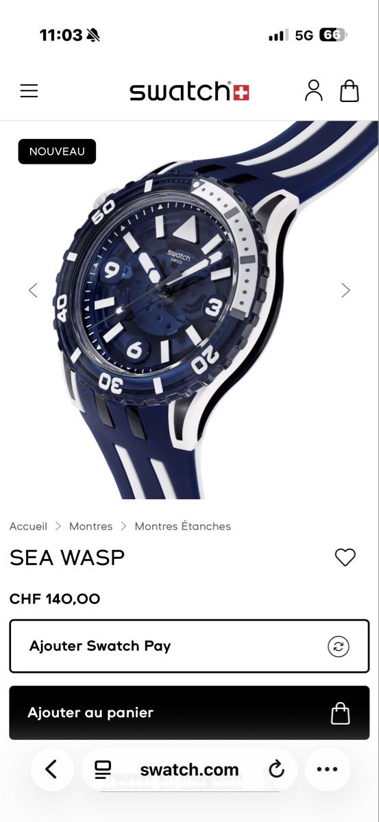 Swatch Orologi: SWATCH SCUBA SEA WASP BLUE  – Nuovo (secondo la descrizione) da Vevey venduto da Eiden77