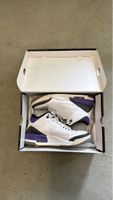 Jordan 3 Turnschuhe Herren Weiss Lila 42.5 Grösse 