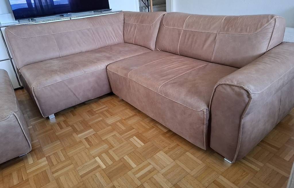 Sofas: Ledersofa mit Hocker von Möbel Pfister – D'occasion à Epsach par adr_2hp7 3