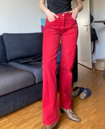 Levi's 501 Red Jeans, Size 30/34