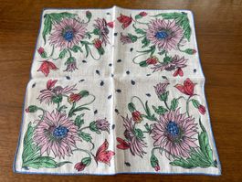 Taschentuch mit Blumenmuster und Käfer Motiv Stoff bunt