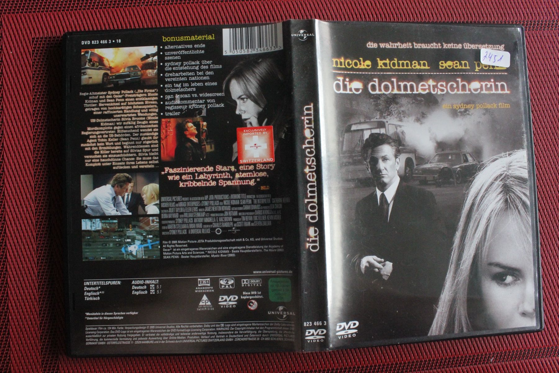 Tutti i DVDs: Die Dolmetscherin mit Nicole Kidman | DVD – Usato da Geroldswil venduto da Schlumpfine1973