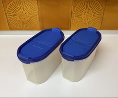 Tuppervision 2 mit blauem Deckel +Doppelöffnung