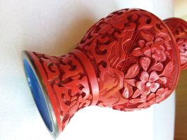 Kleine RotLack Vase CHINA ca 1950