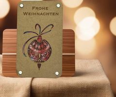 Holzgeschenkkarte- Weihnachtskugel