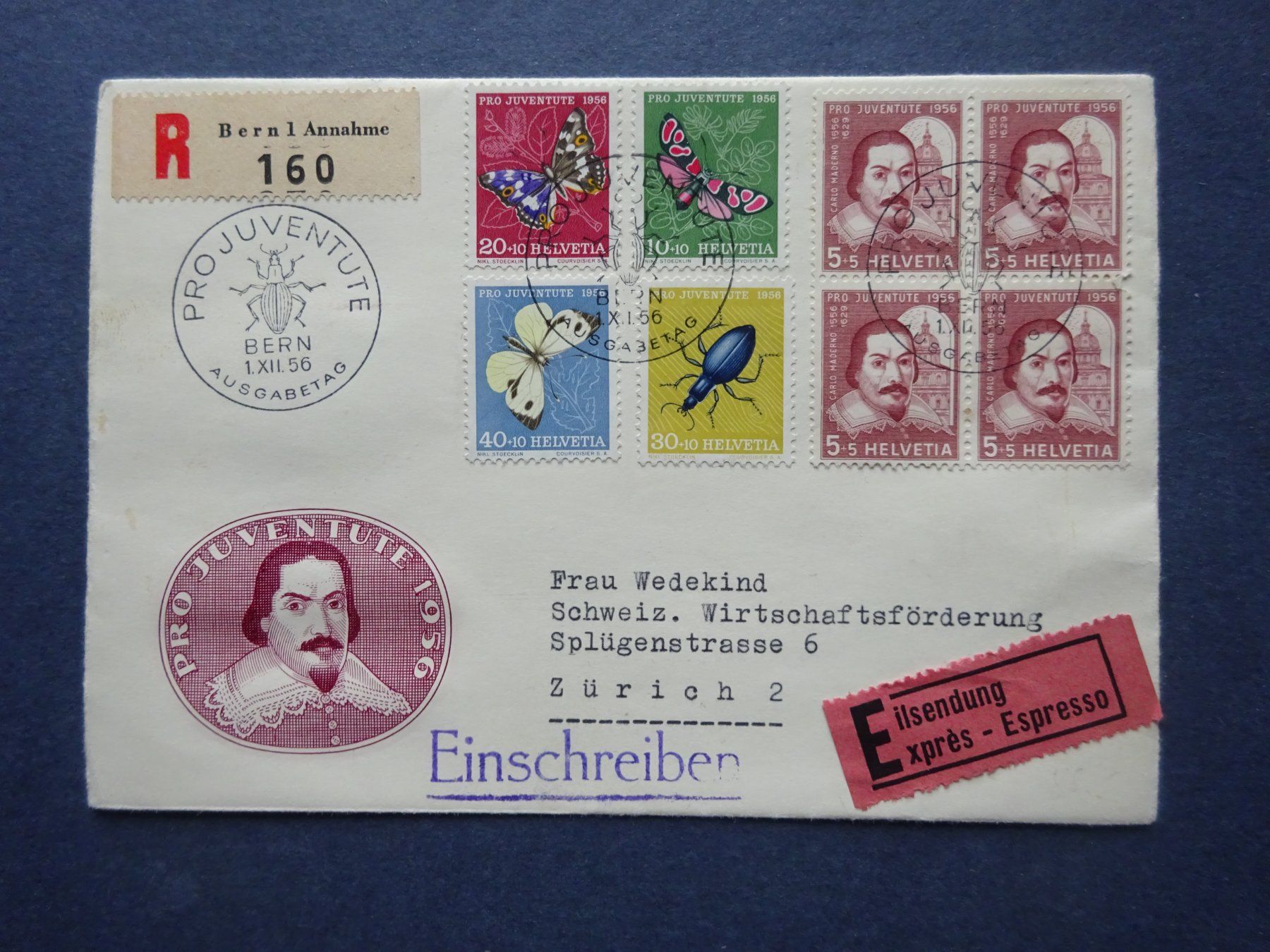 Tutti i francobolli: 1956 Pro Juventute FDC – Usato da Appenzell-Steinegg venduto da adi1975 1