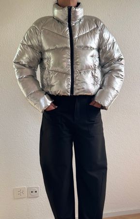 FB SISTER Winterjacke Damen Gr. S – Silber Metallic