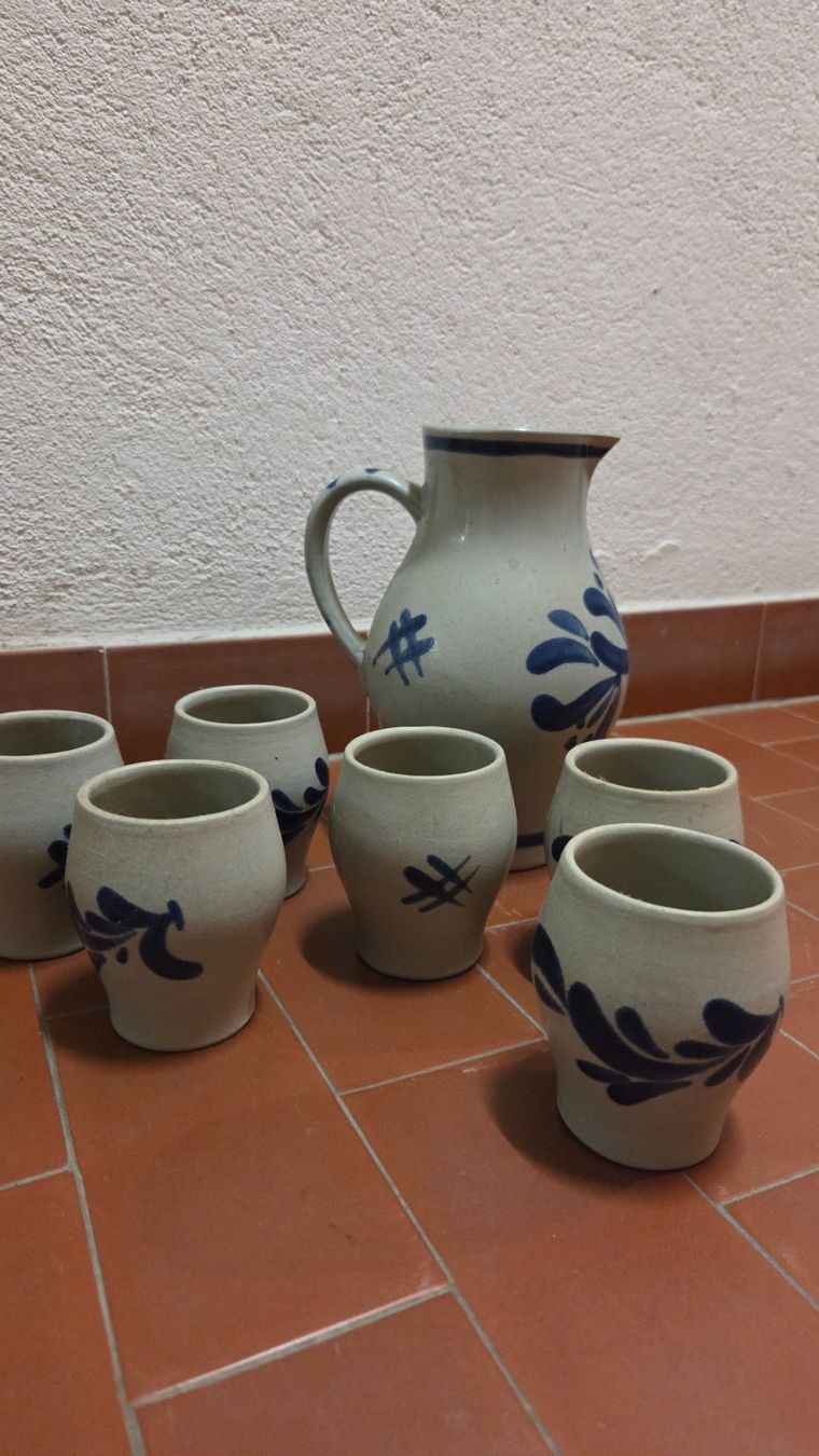 Set di piatti: Service en grès artisanal signé - 7 pièces – Usato da Corseaux venduto da 4CAHUETE 2