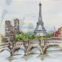 Serviette paris in watercolour (d310) 2Stk.