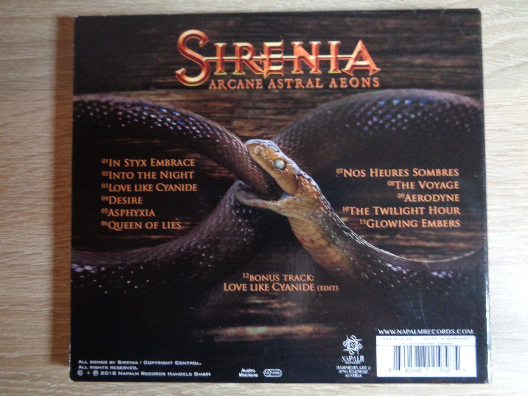 CD: SIRENIA - ARCANE ASTRAL AEONS – Usato da Weiningen ZH venduto da Princebebe 2