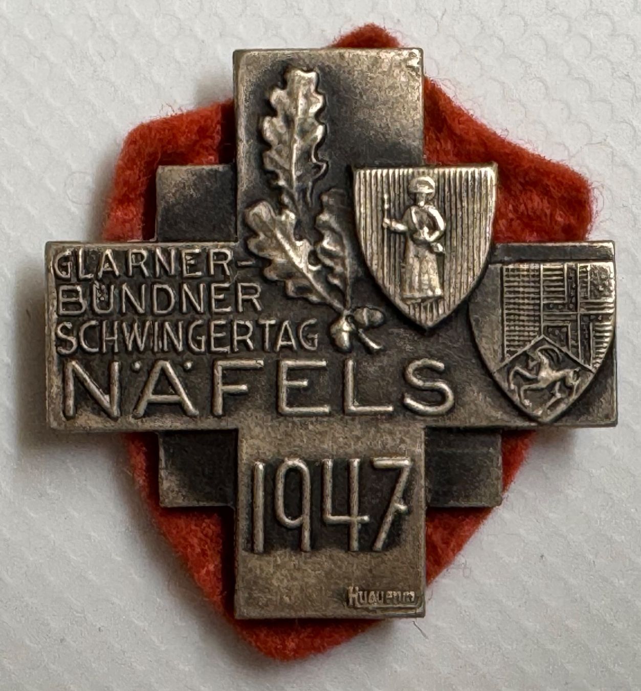 Placchette & Badge: Abzeichen, Glarner Bündner Schwingertag Näfels 1947 – Usato da Andwil SG venduto da Ariisa1234