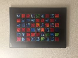 Gerahmtes Bild bunte Quadrate abstrakt 