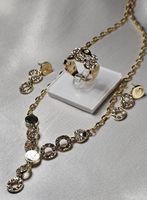 Modeschmuck Set 3-tlg Gelbgold