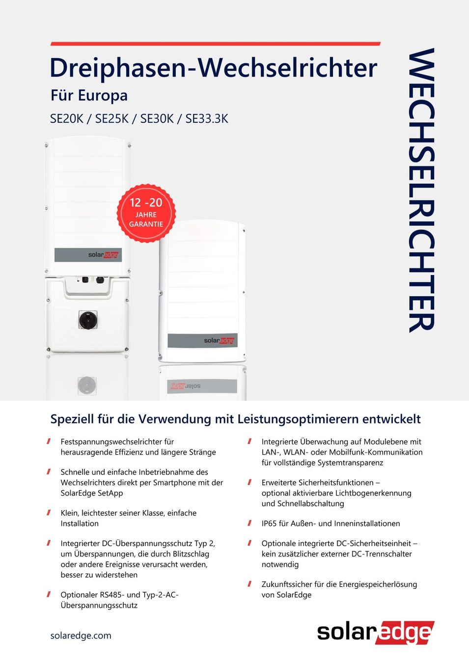SolarEdge Onduleurs: SolarEdge SE33.3K-RW00IBNM4 - Base – D'occasion à Gontenschwil par eatecAutomation 1