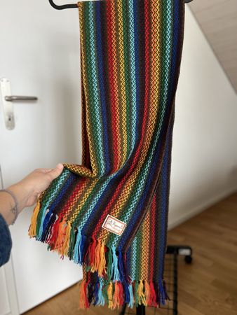 Figueroa Alpaka Schal, Peru, Regenbogenfarben , Fransen, Neu