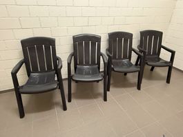 4 Gartenstühle «Sieger Verona», Grau