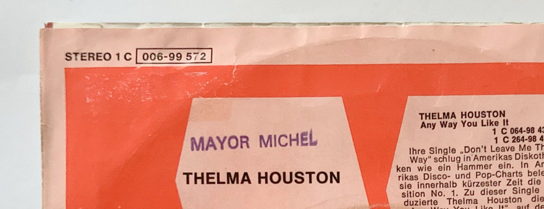 Dischi in vinile: THELMA HOUSTON - I'M HERE AGAIN – Usato da Bottens venduto da hotter-than-hell 3