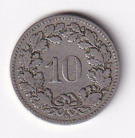 Tutti le monete: 10 Rappen 1901 rar – Usato da Neuchâtel venduto da karlpierrino 1