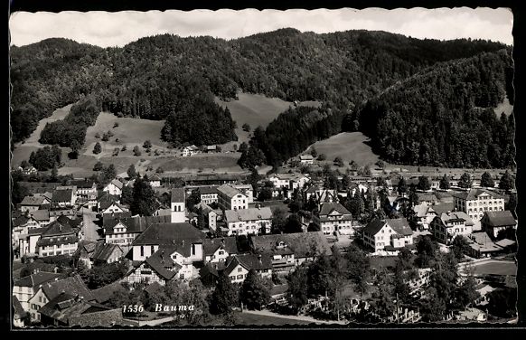 Ansichtskarten: AK Bauma, Teilansicht mit Kirche, 1958 – Gebraucht aus Berlin von bartko-reher