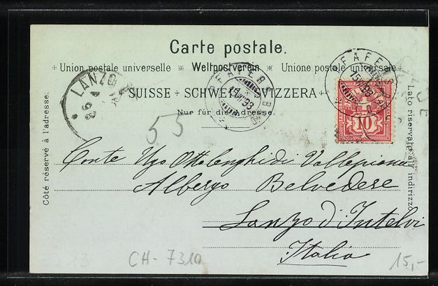 Cartoline postali: Mondschein-Lithographie Ragaz, Ortsansic – Usato da Berlin venduto da bartko-reher 1