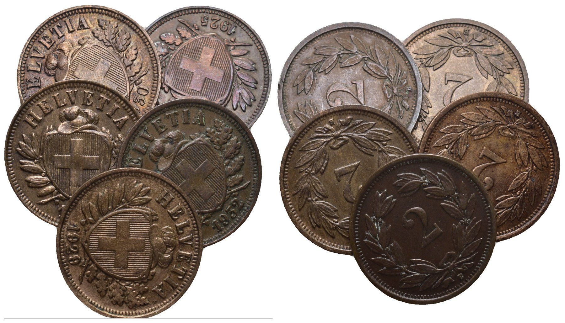 Tutti le monete: Schweiz 2 Rappen Lot – Usato da Bern venduto da numismatictops