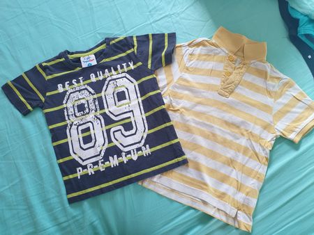 Sommer Set: 2 T-Shirts Gr. 98 - Topolino & gestreiftes Polo