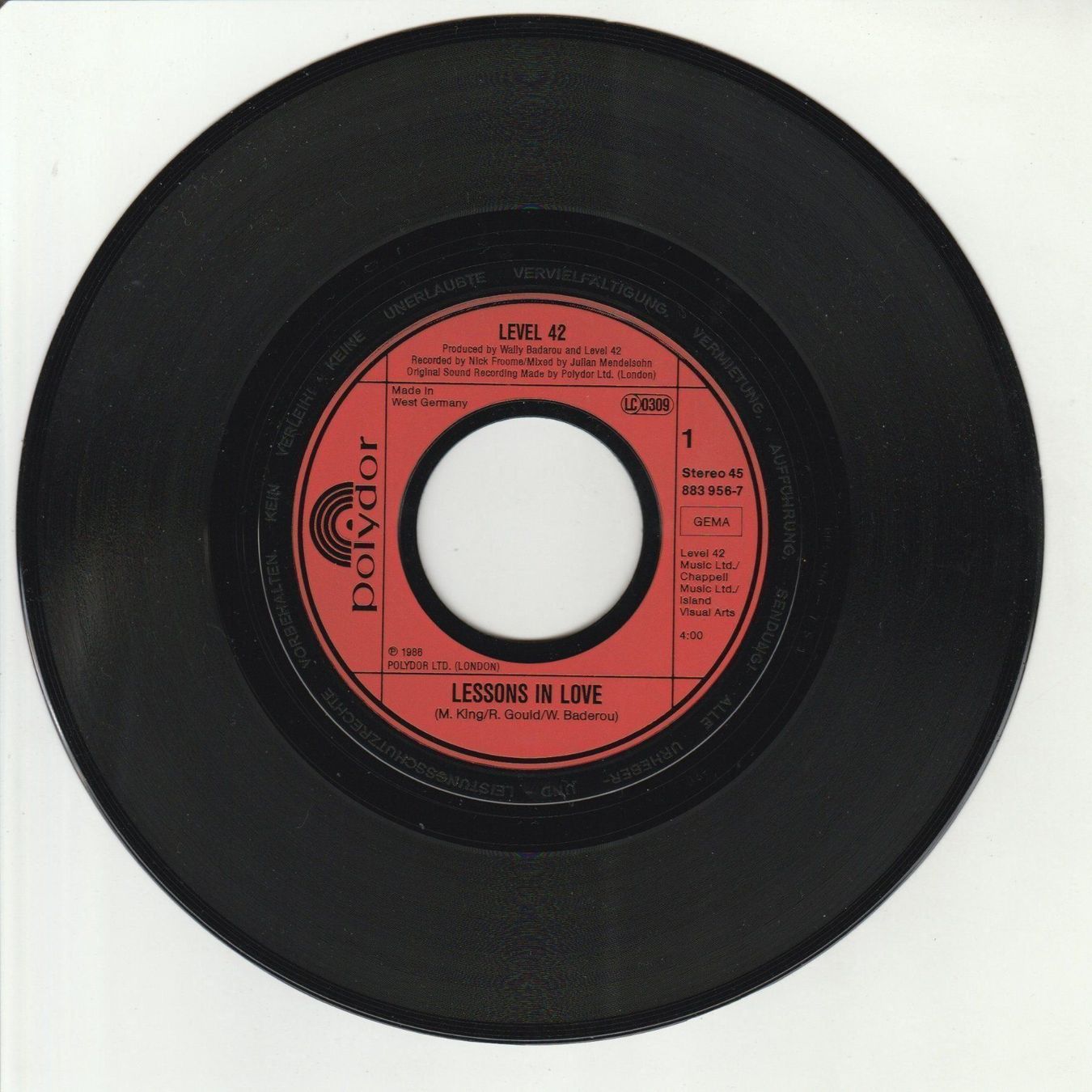 Dischi in vinile: Level 42 - Lessons in Love 7" Vinyl 1986 – Usato da Tübach venduto da JamesStone 2