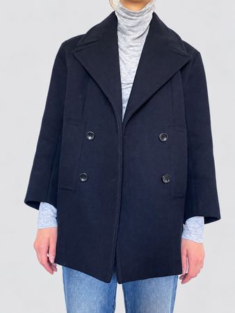 Maje Galeto caban laine marine oversize taille 34