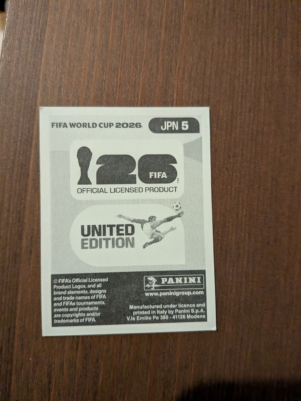 Panini Sammelbilder & Trading cards: Panini Bild JPN 5 – Gebraucht aus Eschenbach SG von SanFranciscoCalifornia 1