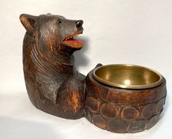 🌟 Brienzer Schnitzerei Bär mit Schälchen Messing Gefäss 🌟
