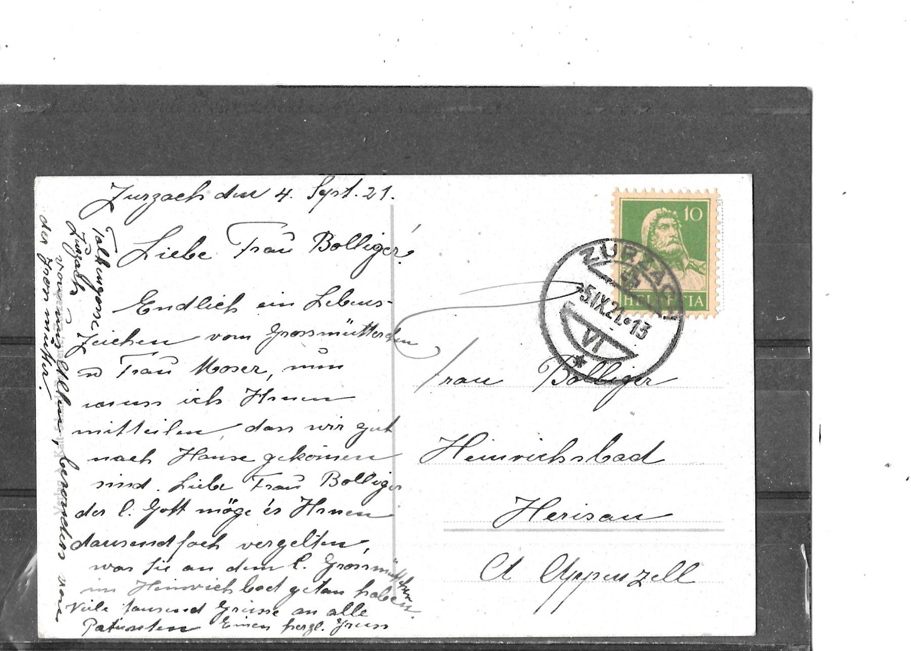 Cartoline postali: AG Zurzach 1921 – Usato da Schocherswil venduto da Wilare 1