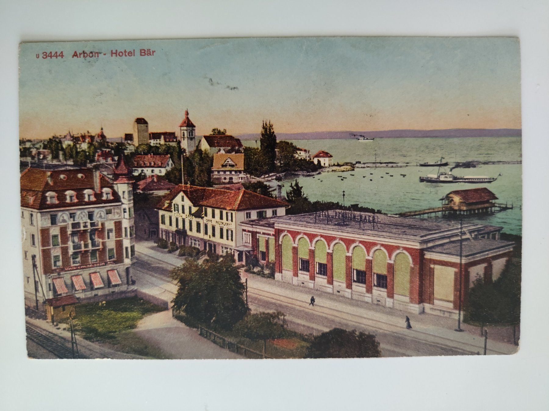 Ansichtskarten: Arbon mit Hotel Bär, Schiff, etc. dat 1925 – Gebraucht aus Ohmstal von Lebensfreude05