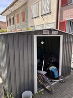 Gartenhaus Metall grau ohne Tür