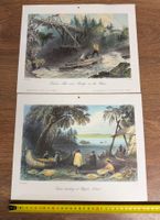Alte Kunstdrucke Holzschnitzerei & Kanubau – Vintage-Deko...